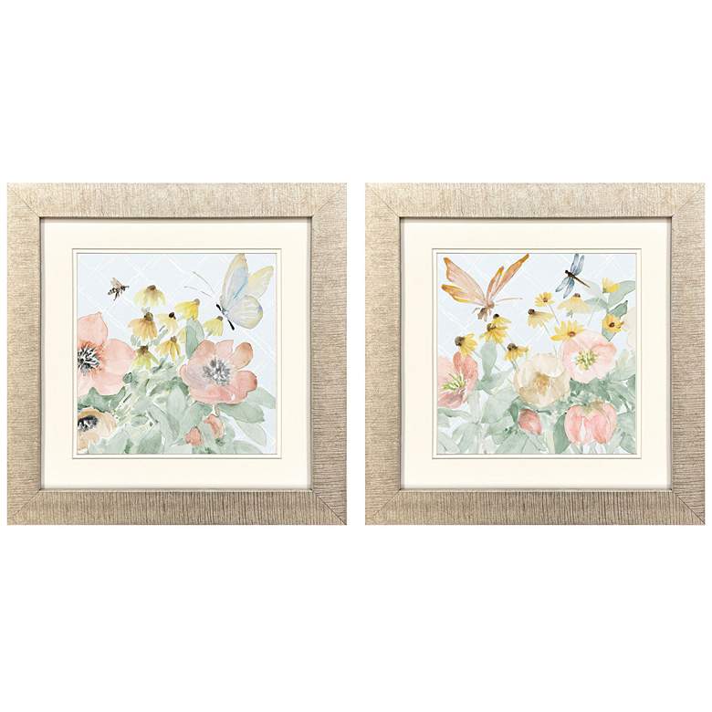 Image 1 Garden Joy 20"W x 20"H Framed Art Set of 2