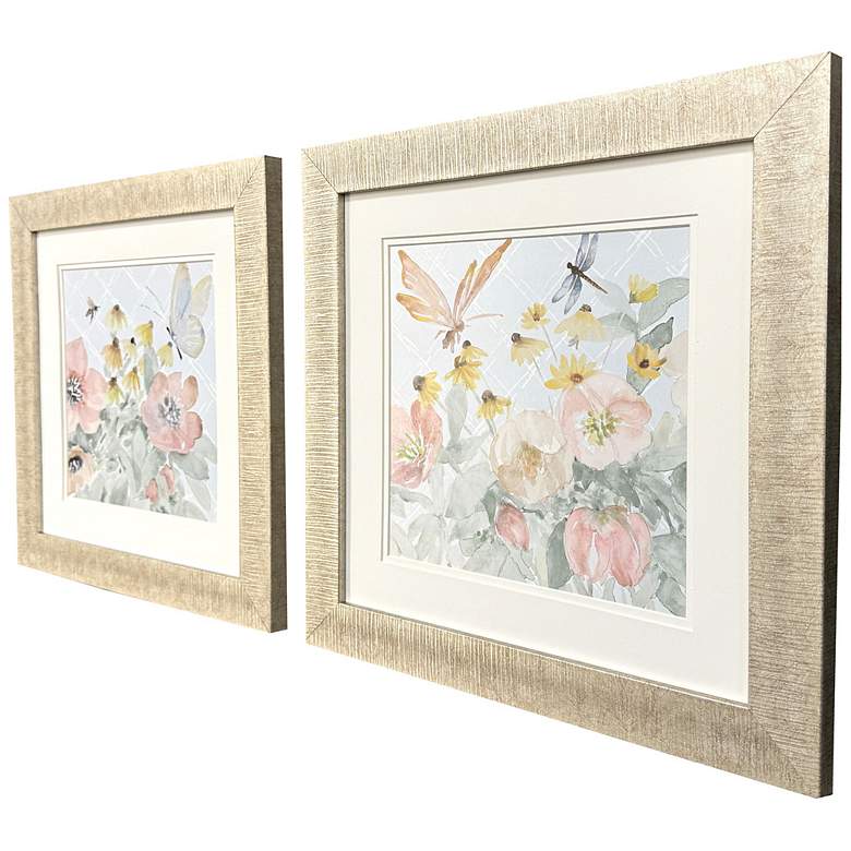 Image 2 Garden Joy 20"W x 20"H Framed Art Set of 2 more views
