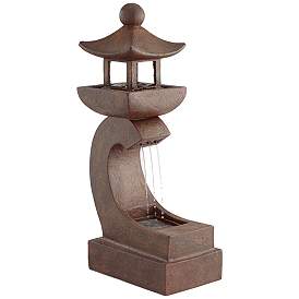 Image2 of Garden Pagoda 31" High Rust LED Lighted Outdoor Fountain