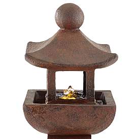 Image3 of Garden Pagoda 31" High Rust LED Lighted Outdoor Fountain more views