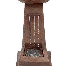 Image4 of Garden Pagoda 31" High Rust LED Lighted Outdoor Fountain more views