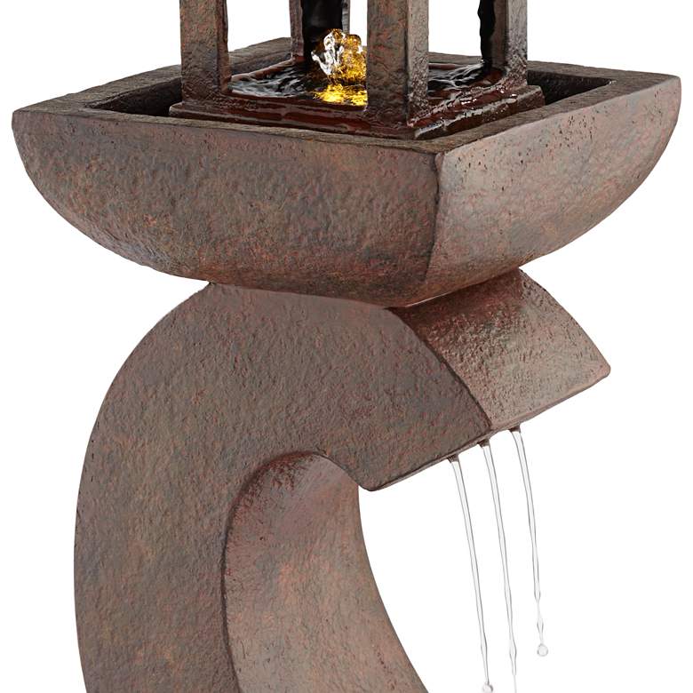 Image 5 Garden Pagoda 31" High Rust LED Lighted Outdoor Fountain more views