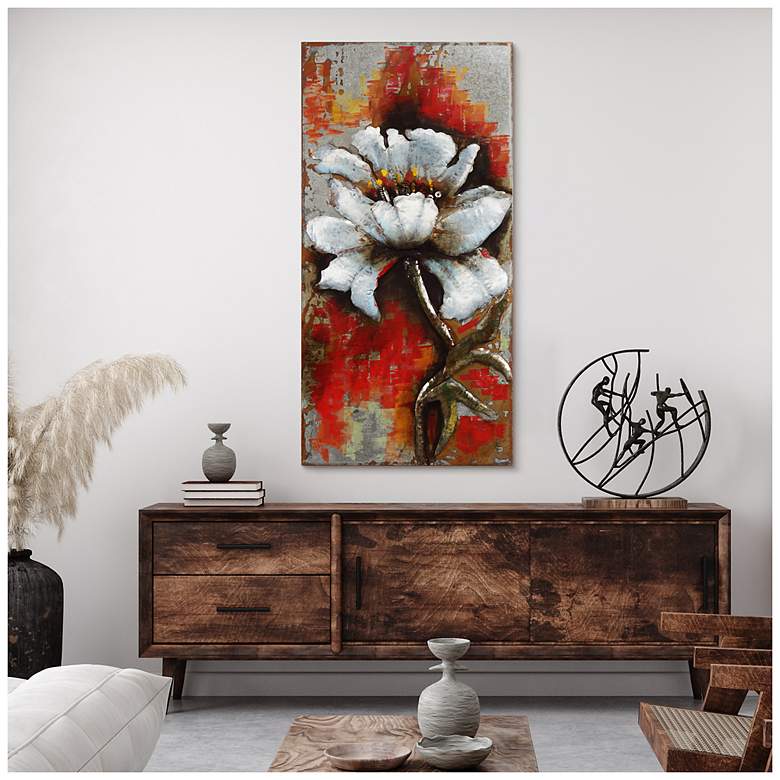Image 4 Garden Rose I & II Mixed Media Iron Hand Painted Dimensional Wall Art more views