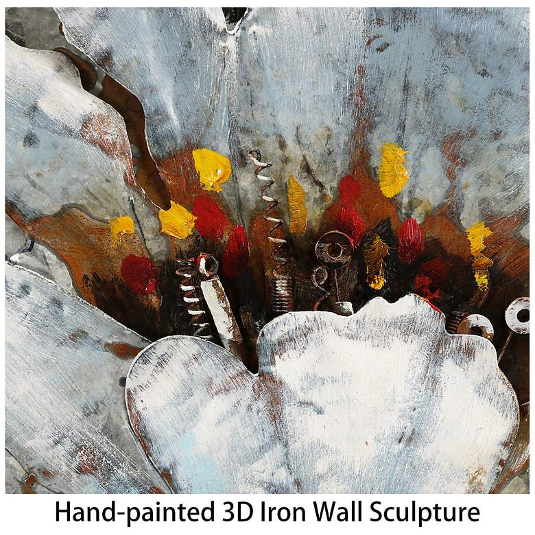Image 6 Garden Rose I & II Mixed Media Iron Hand Painted Dimensional Wall Art more views