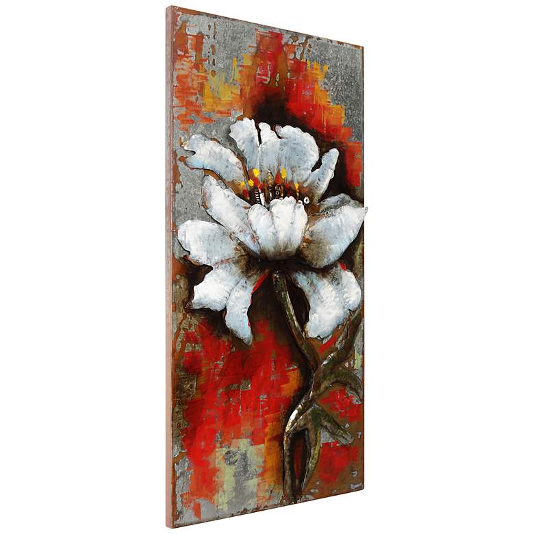 Image 3 Garden Rose I" Mixed Media Iron Hand Painted Dimensional Wall Art more views