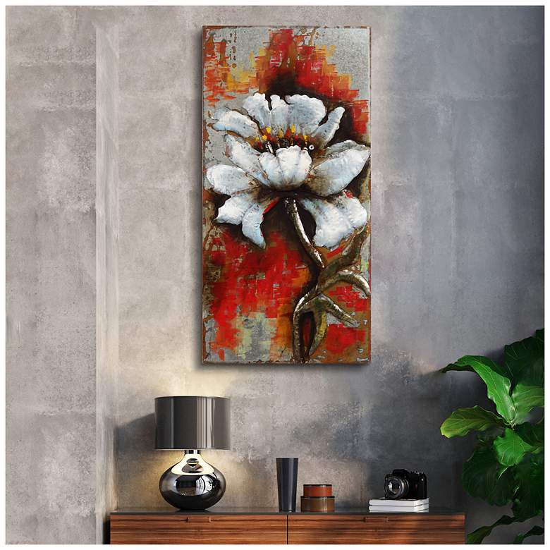 Image 4 Garden Rose I" Mixed Media Iron Hand Painted Dimensional Wall Art more views