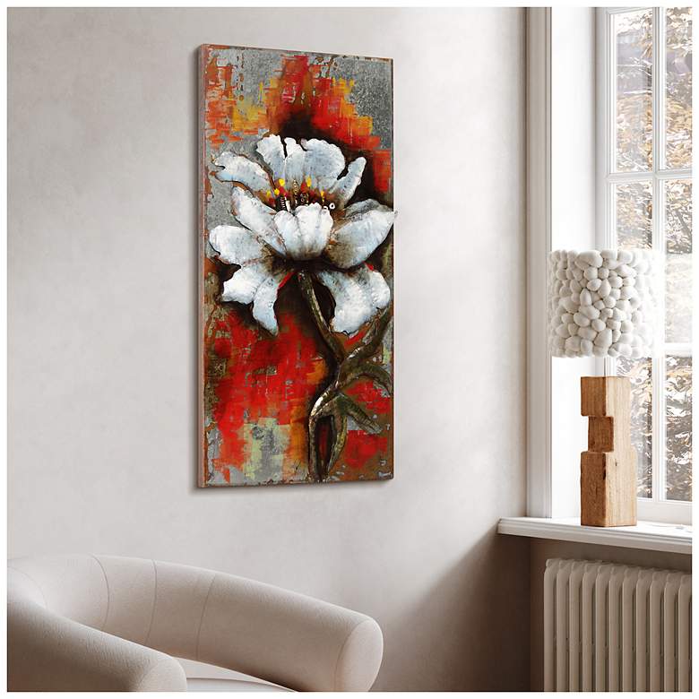 Image 6 Garden Rose I" Mixed Media Iron Hand Painted Dimensional Wall Art more views