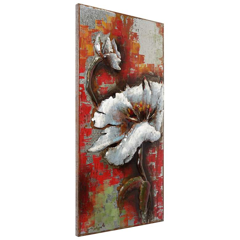Image 2 Garden Rose II" Mixed Media Iron Hand Painted Dimensional Wall Art more views