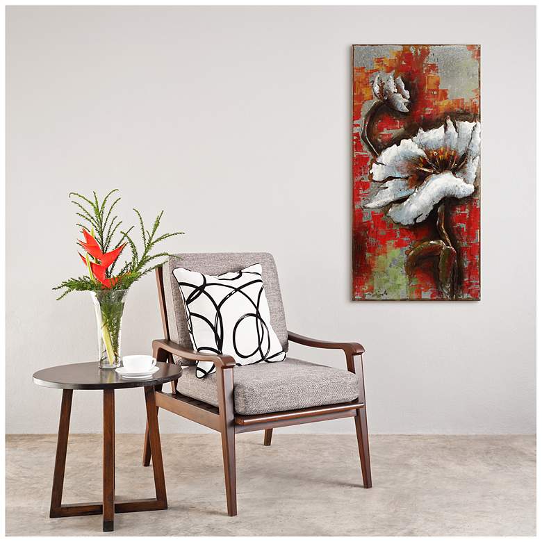 Image 3 Garden Rose II" Mixed Media Iron Hand Painted Dimensional Wall Art more views