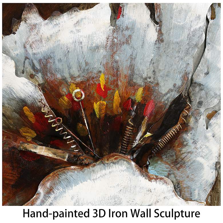 Image 6 Garden Rose II" Mixed Media Iron Hand Painted Dimensional Wall Art more views