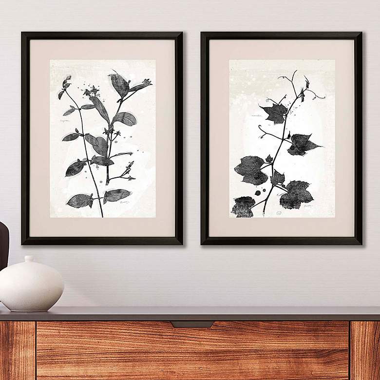 Image 2 Garden Vines II 32 inch High 2-Piece Giclee Framed Wall Art Set