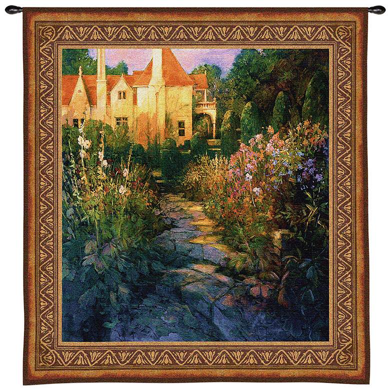 Image 1 Garden Walk at Sunset 55 inch High Wall Hanging Tapestry