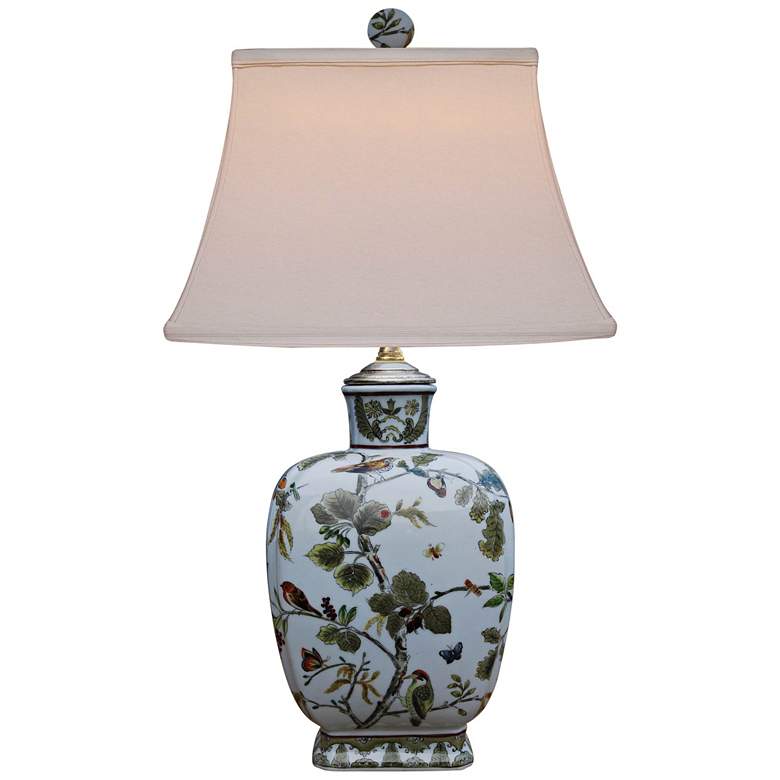 Image 2 Garden with Birds 23 inch Multi-Color Porcelain Vase Accent Table Lamp