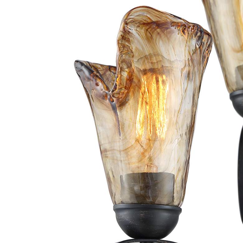 Image 3 Gardena Black and Amber Glass 3-Light Tree Floor Lamp more views
