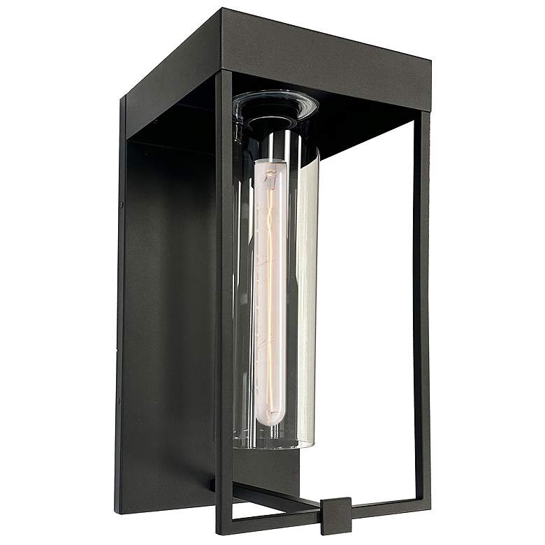 Image 1 Gardenbrooke 10" Wide Black Outdoor Wall With Clear Glass Shade