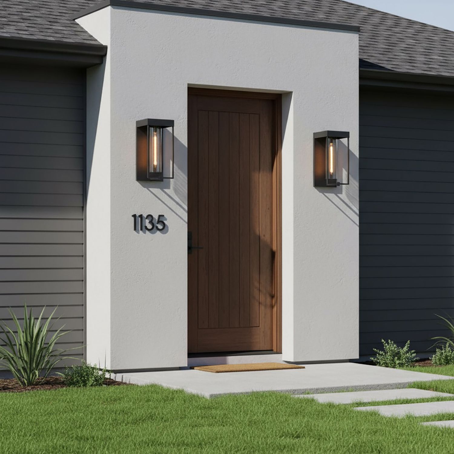 Image 3 Gardenbrooke 8" Wide Black Outdoor Wall With Clear Glass Shade more views