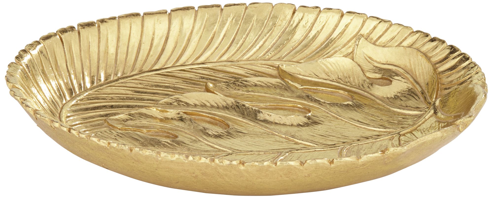 Image 3 Gardenerville Rich Gold Round Tropical Decorative Plate more views