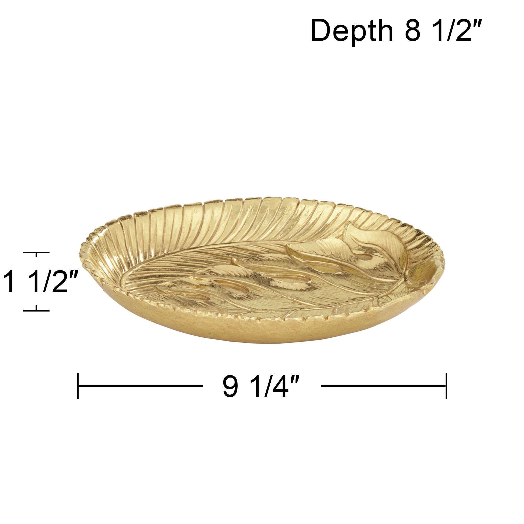 Image 6 Gardenerville Rich Gold Round Tropical Decorative Plate more views