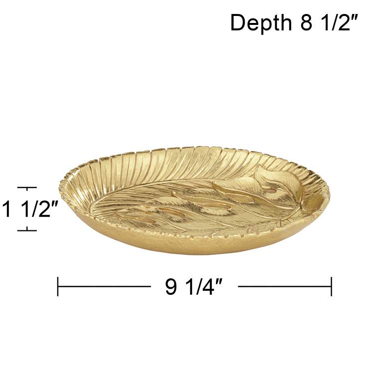 Image 6 Gardenerville Shiny Gold Round Tropical Decorative Tray more views