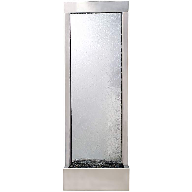 Image 1 Gardenfall 72 inch LED Clear Glass Indoor/Outdoor Steel Fountain