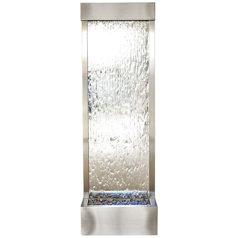 Image 1 Gardenfall LED 72 inchH Silver Glass Indoor/Outdoor Fountain