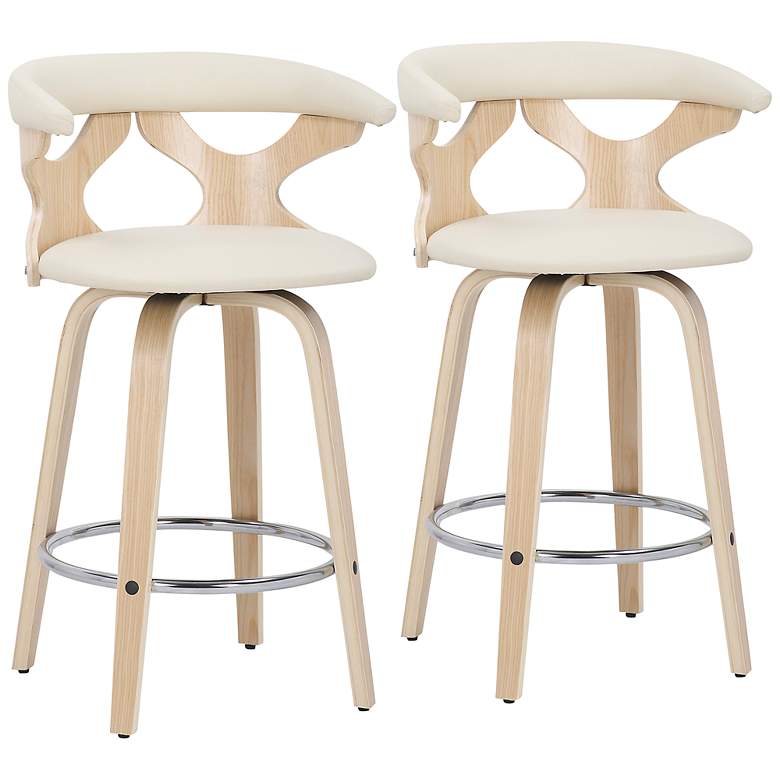 Image 1 Gardenia 25 1/2" Natural Wood Counter Stools Set of 2