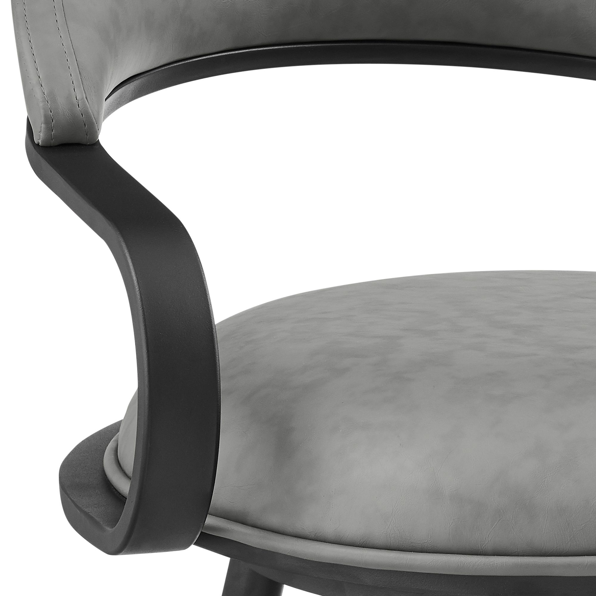 Image 6 Gardenia 26 in. Swivel Counter Stool in Iron and Vintage Gray Faux Leather more views