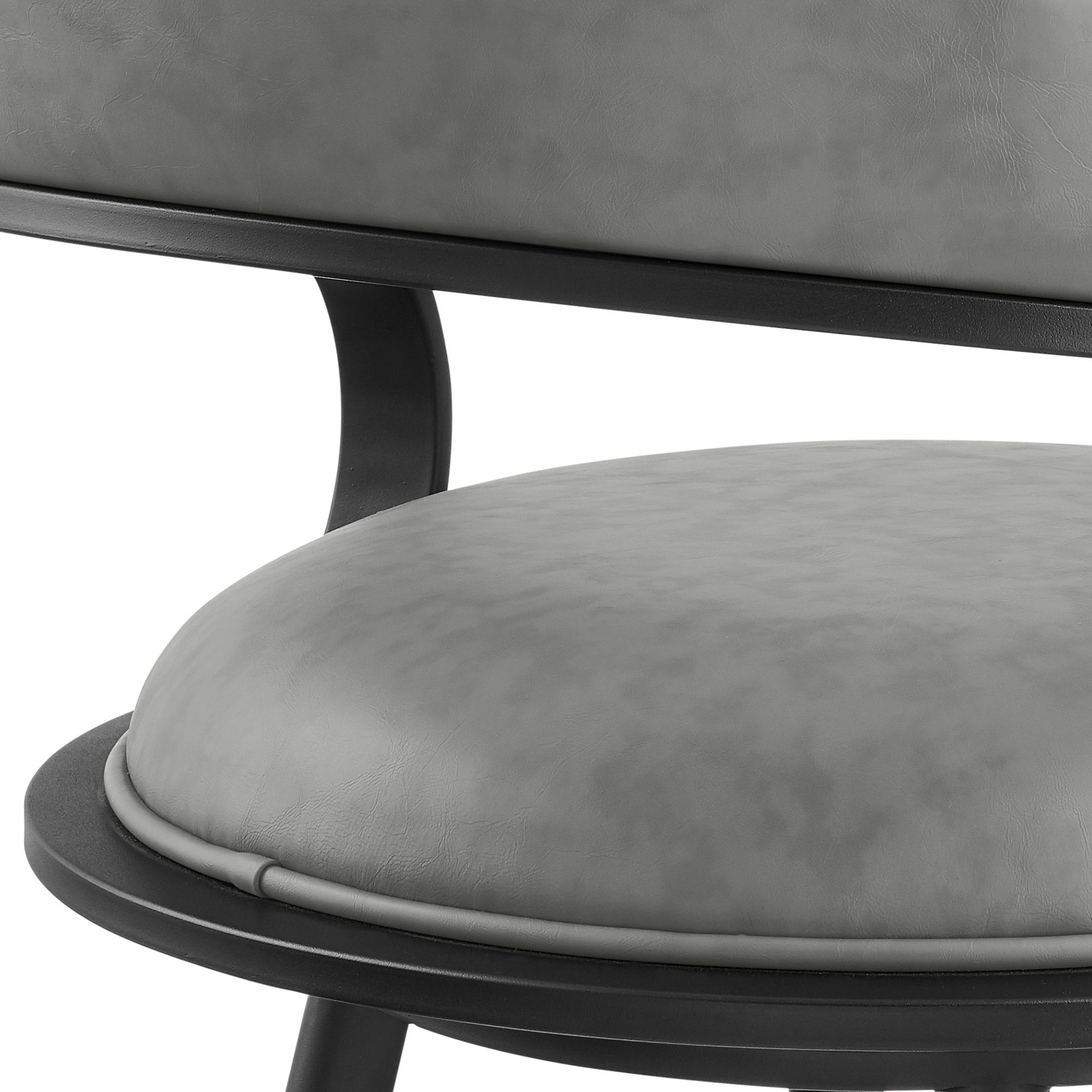Image 7 Gardenia 26 in. Swivel Counter Stool in Iron and Vintage Gray Faux Leather more views