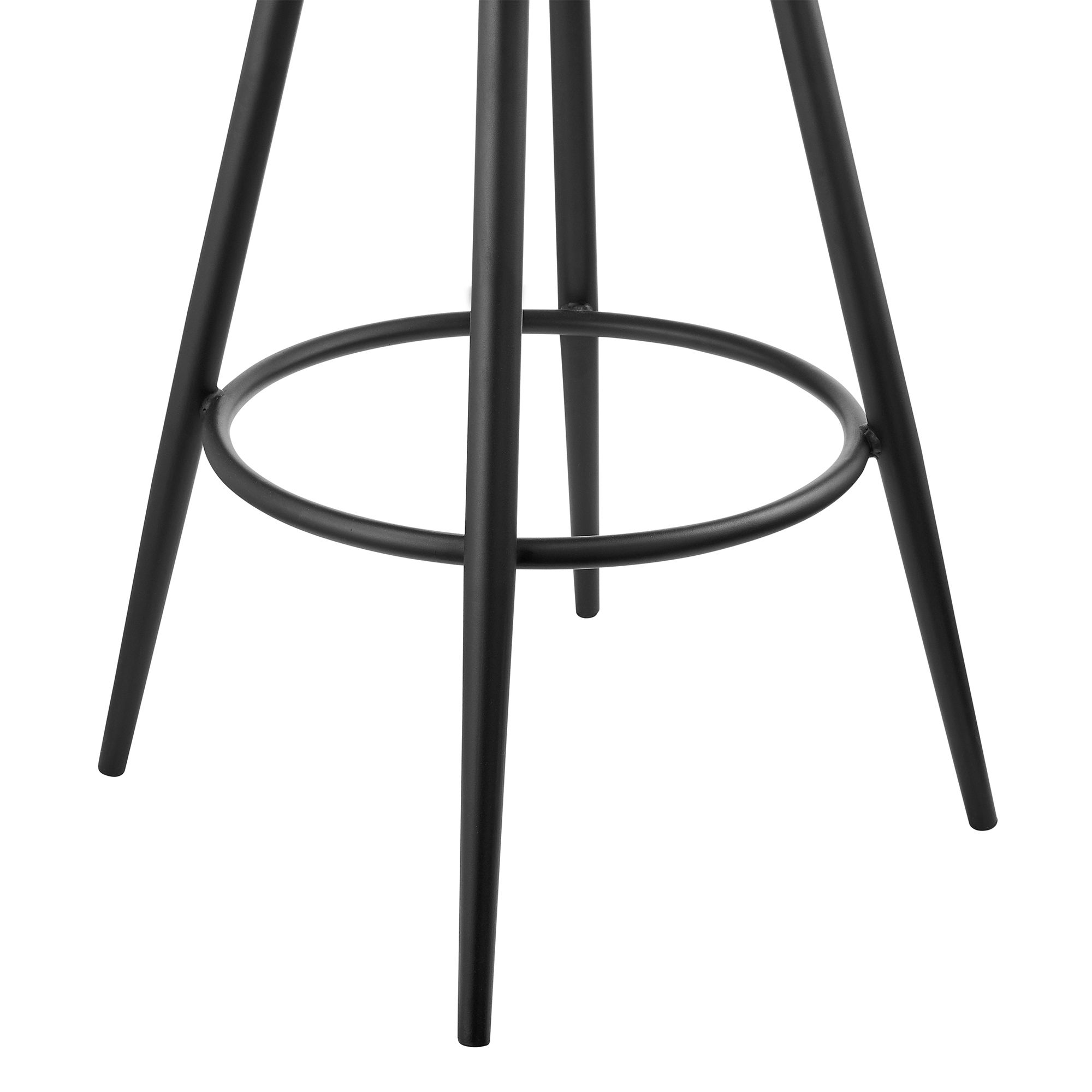 Gardenia 26 in. Swivel Counter Stool in Iron and Vintage Gray Faux Leather