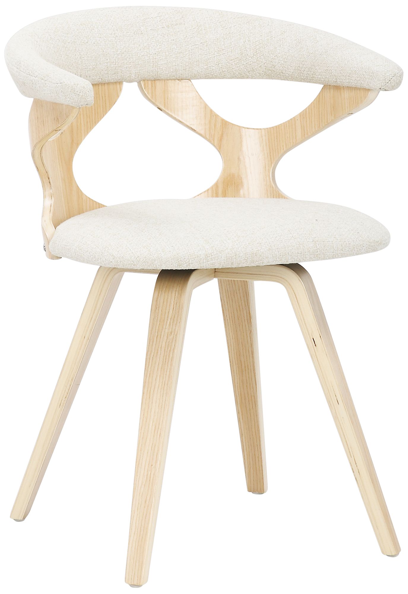 white and natural wood chair