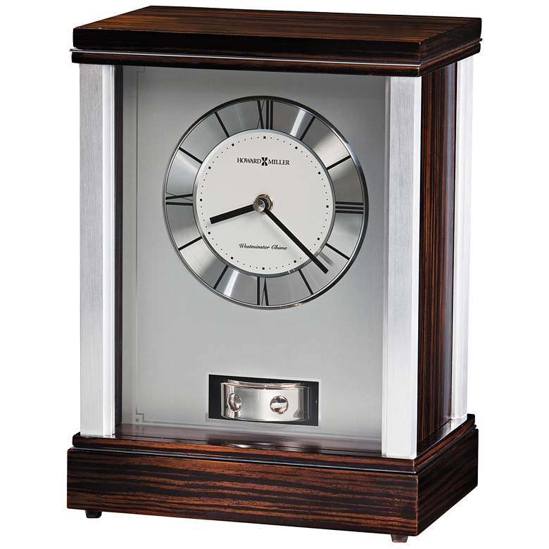 Image 1 Gardner 11 3/4 inch High Brushed Aluminum Musical Chime Clock