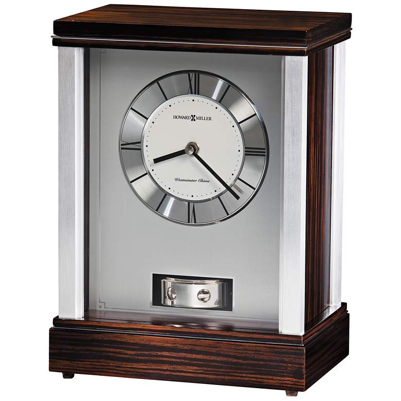 Image 1 Gardner 11 3/4" High Brushed Aluminum Musical Chime Clock