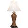 Gardner Chestnut and Gold Traditional Table Lamp with Convenience Outlet