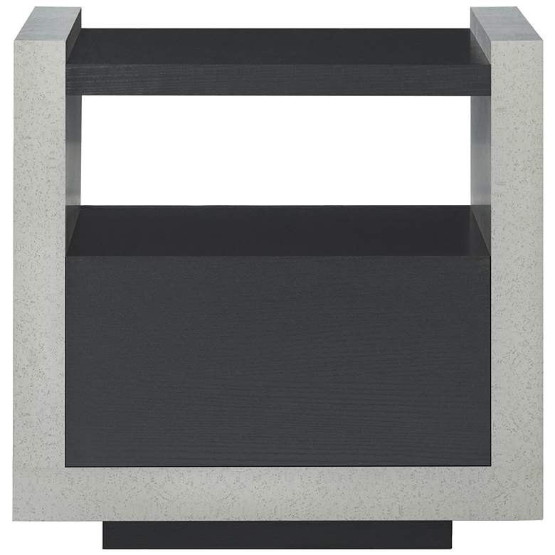 Image 3 Gare 17 3/4" Wide Black and Stone-Line Storage End Table more views