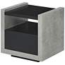 Gare 17 3/4" Wide Black and Stone-Line Storage End Table