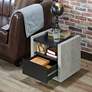 Gare 17 3/4" Wide Black and Stone-Line Storage End Table