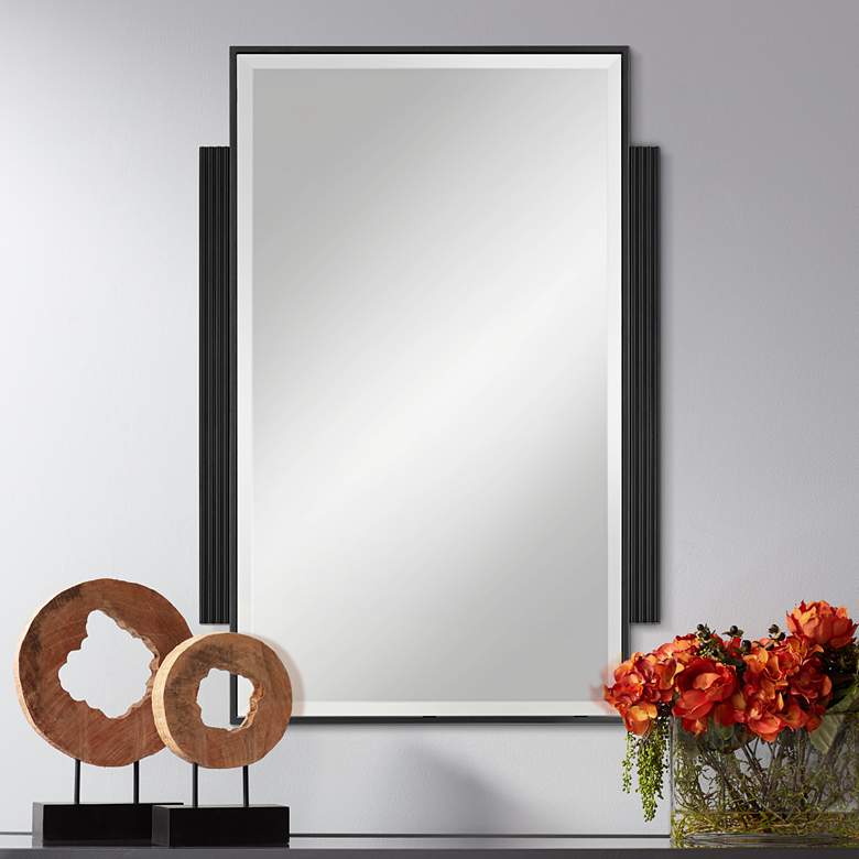Image 1 Gareth Black 27 inch x 40 inch Rectangular Wall Mirror
