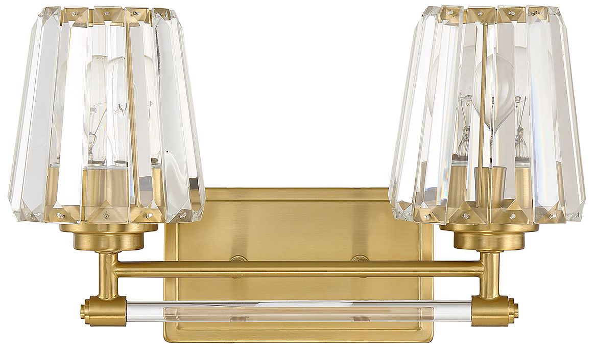 Image 2 Garnet 2-Light Bathroom Vanity Light in Warm Brass more views