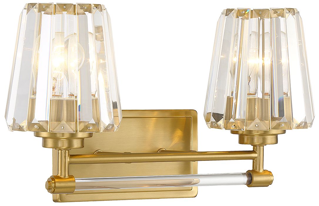 Image 3 Garnet 2-Light Bathroom Vanity Light in Warm Brass more views