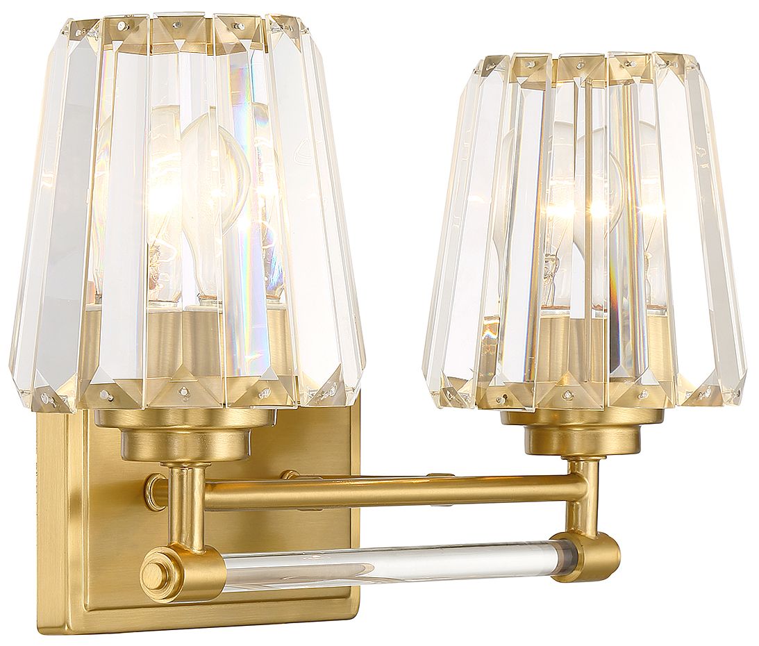 Image 4 Garnet 2-Light Bathroom Vanity Light in Warm Brass more views