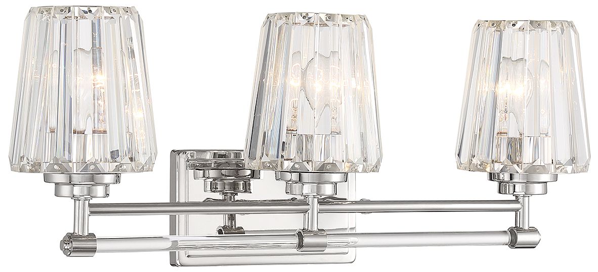 Image 3 Garnet 3-Light Bathroom Vanity Light in Polished Nickel more views
