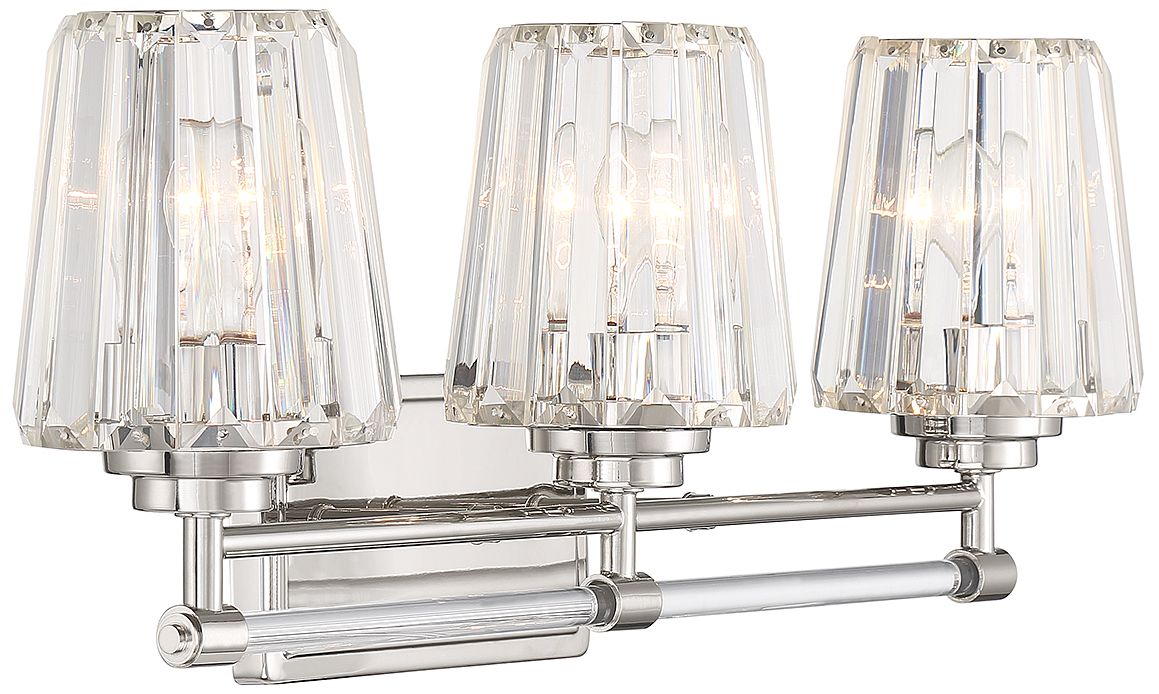 Image 4 Garnet 3-Light Bathroom Vanity Light in Polished Nickel more views