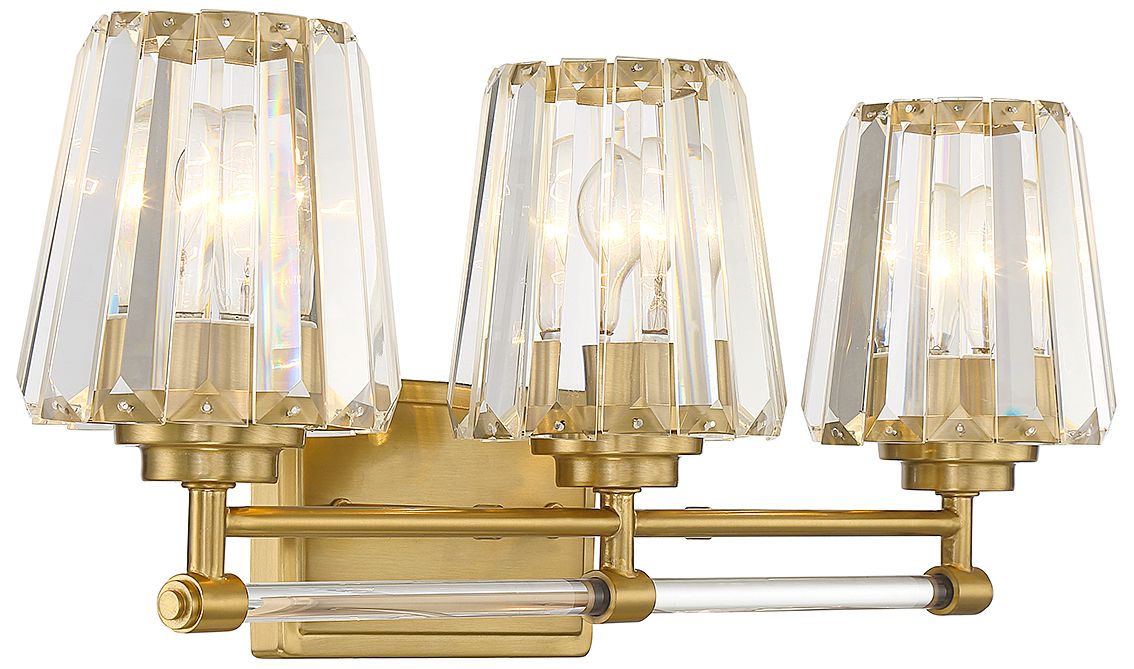 Image 3 Garnet 3-Light Bathroom Vanity Light in Warm Brass more views