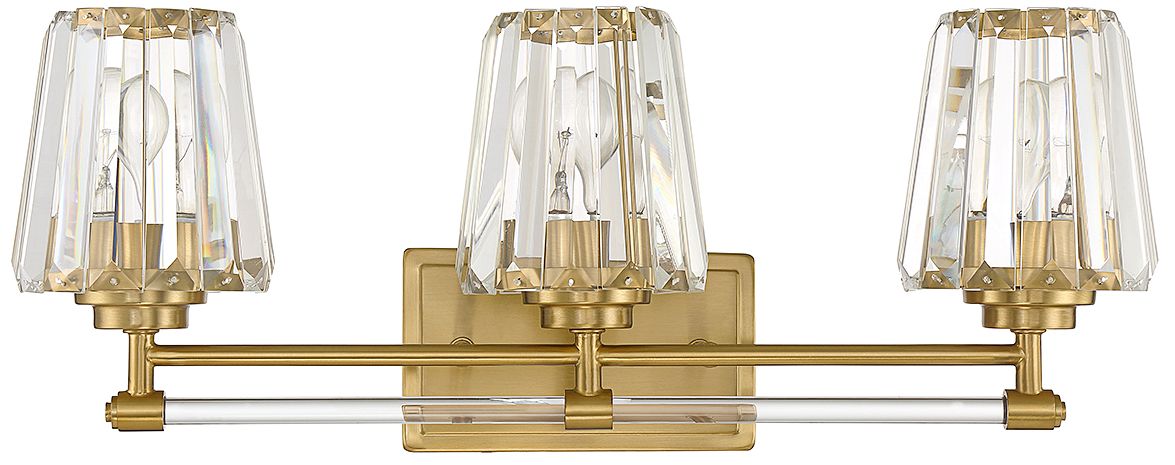 Image 4 Garnet 3-Light Bathroom Vanity Light in Warm Brass more views