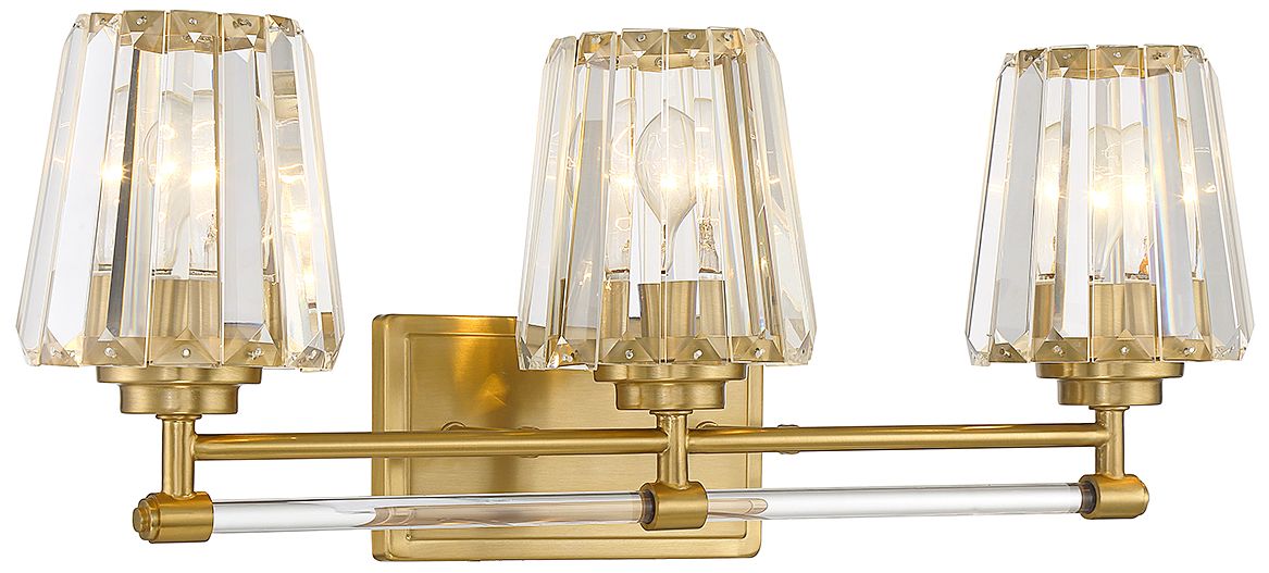 Image 5 Garnet 3-Light Bathroom Vanity Light in Warm Brass more views
