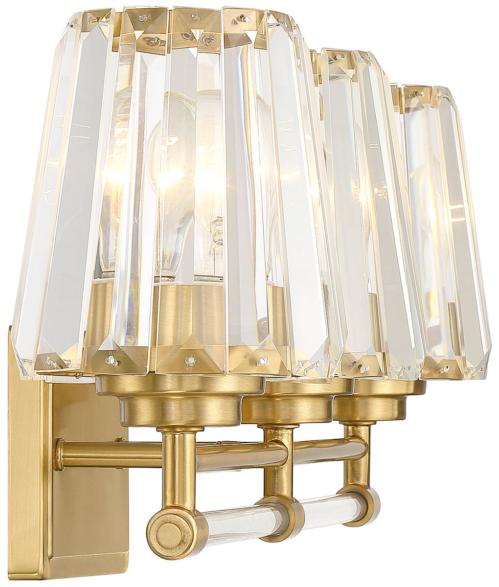 Image 6 Garnet 3-Light Bathroom Vanity Light in Warm Brass more views
