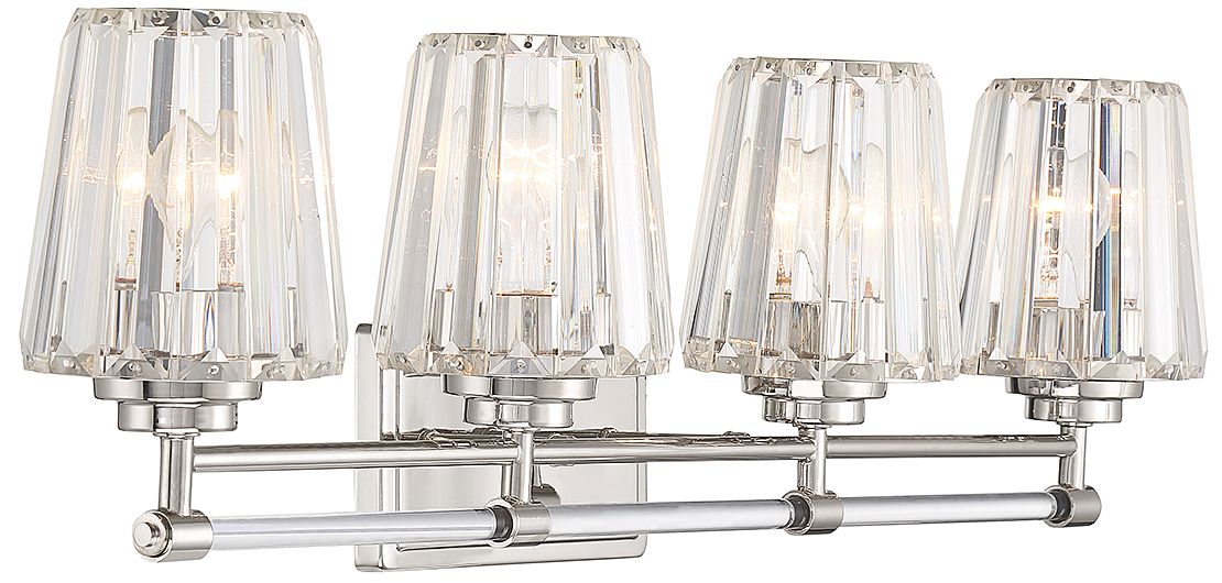 Image 5 Garnet 4-Light Bathroom Vanity Light in Polished Nickel more views