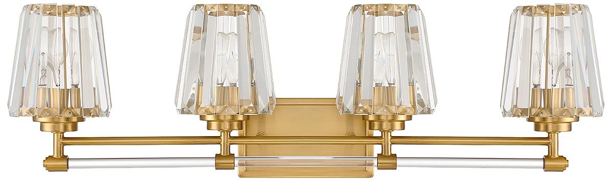 Image 2 Garnet 4-Light Bathroom Vanity Light in Warm Brass more views