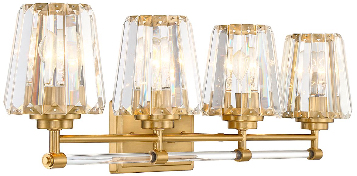Image 4 Garnet 4-Light Bathroom Vanity Light in Warm Brass more views