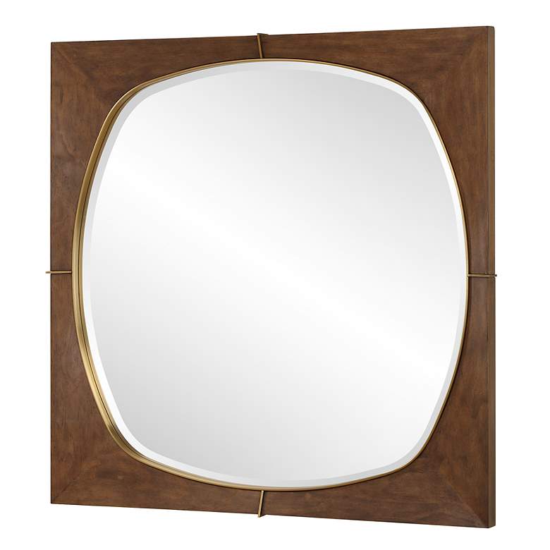 Image 4 Garonne 40" Square Wood Wall Mirror more views